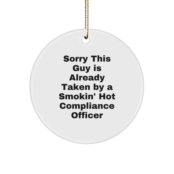 Funny Compliance Officer Gifts for Men Circle Ornament Christmas Unique Presents from Friends