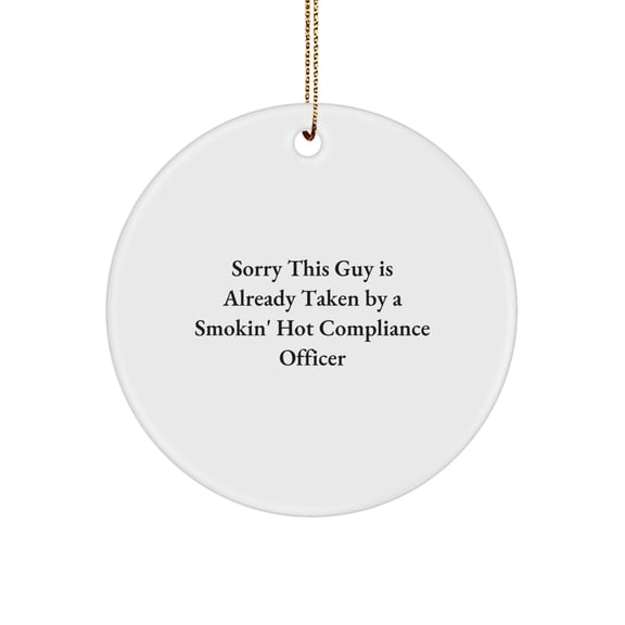 Funny Compliance Officer Gifts for Men - Unique Circle Ornament - Gifts from Coworkers for Compliance Officer Friends