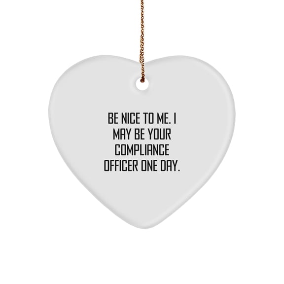 Funny Compliance Officer Gifts from Friends for Compliance Officer - Heart Ornament, Christmas Unique Presents