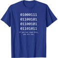 thumbnail image 1 of Funny Computer Binary Code Programmer Developer Geek Softstyle Unisex T-Shirt,Royal Blue Color,Size XL, 1 of 5