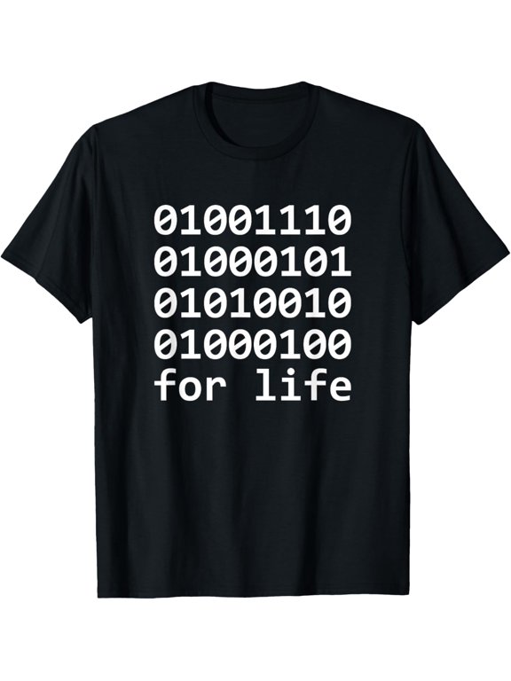 Funny Computer Binary Code Programmer Nerd For Life T-Shirt