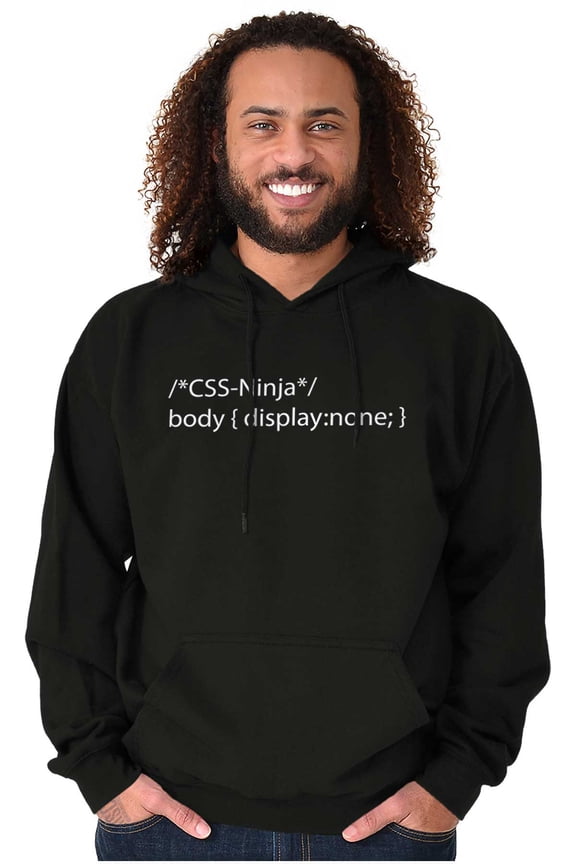 Funny Computer Coding Joke CSS Ninja Hoodie Sweatshirt Women Men Brisco Brands L