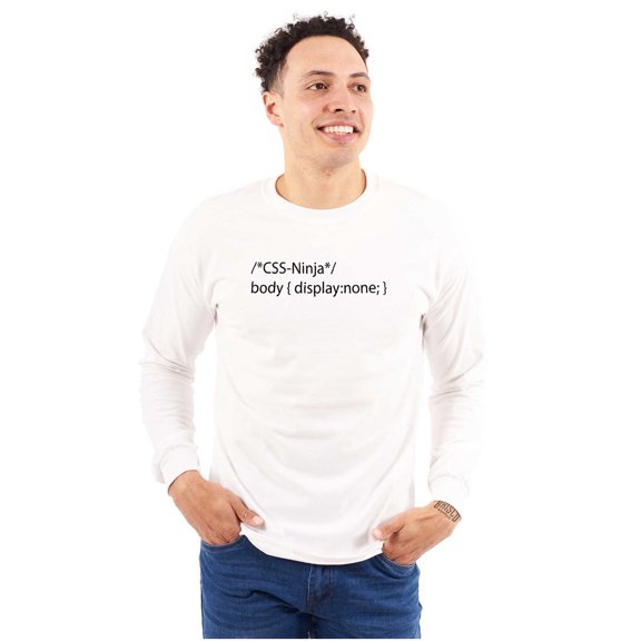 Funny Computer Coding Joke CSS Ninja Long Sleeve TShirt Men Women Brisco Brands S