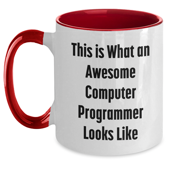 Funny Computer Programmer Gifts for Men - This Is What An Awesome Computer Programmer Looks Like, Two Tone Coffee Mug for Dad, Father's Day Unique Gifts from Friends, Coworkers