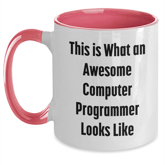 Funny Computer Programmer Gifts for Men - This Is What An Awesome Computer Programmer Looks Like, Two Tone Coffee Mug for Dad, Father's Day Unique Gifts from Friends, Coworkers