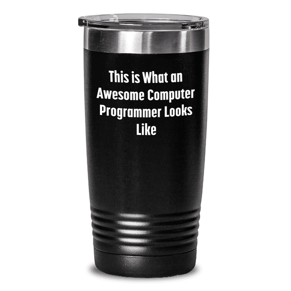 Funny Computer Programmer Gifts, 'This Is What An Awesome Computer Programmer Looks Like' Tumbler for Men from Friends - Unique Father's Day Present for Him