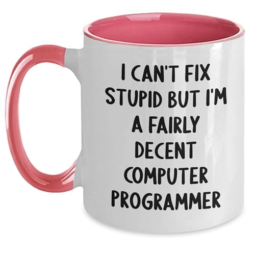 Funny Computer Programmer Two Tone Coffee Mug, Gifts from Friends, Christmas Unique Gifts for Computer Programmer