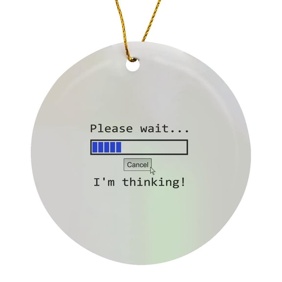 3drose, Funny Computer Software Bug Illustration - Click on the Button - White, Circle Porcelain Ornament