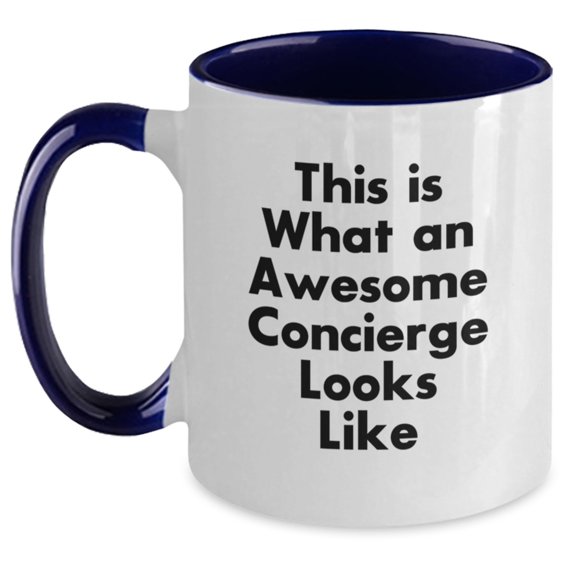 Funny Concierge Gifts from Men for Awesome Graduation Two Tone Coffee Mug - 'This Is What An Awesome Concierge Looks Like' - Gifts from Family, Friends, and Coworkers