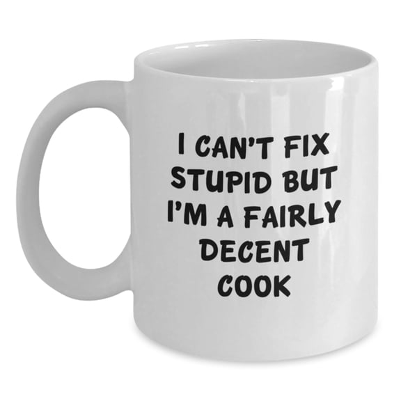 Funny Cook White Coffee Mugs Gifts from Men to Friends with Christmas Unique Presents for Him
