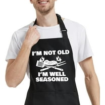 Funny Cooking Aprons for Women Men with Pocket, Grill Apron with Adjustable Neck Strap, Birthday Gift for Dad Mom