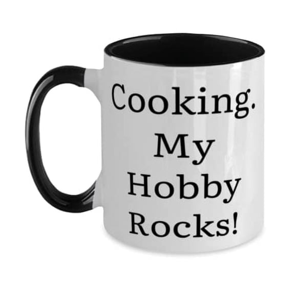 Funny Cooking Two Tone 11oz Mug, Cooking. My Hobby Rocks!, Gifts For Friends, Present From Friends, Cup For Cooking, Unique cooking gifts, Unusual cooking gifts, Creative cooking gifts, Cool cooking
