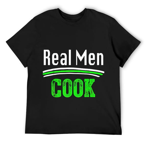 Funny Cooking design Real Men Cook For There Wives design T-Shirt Black