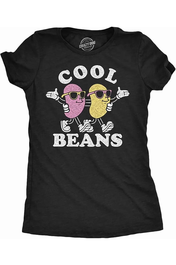 Funny Cool Beans Cartoon Graphic for Women Casual Short Sleeve T-Shirt