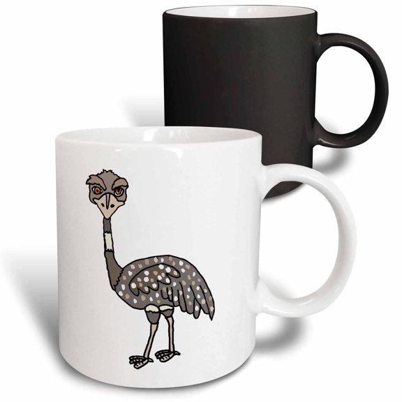 3drose, Funny Cool Camera Hog Emu Bird Cartoon, 11oz Magic Transforming Mug