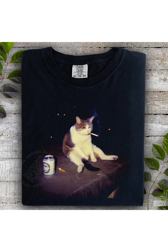 Funny Cool Cat Meme Graphic T-Shirt, Gen Z Humor Tee, Cute Kitty Shirt, Cat Lover Gift