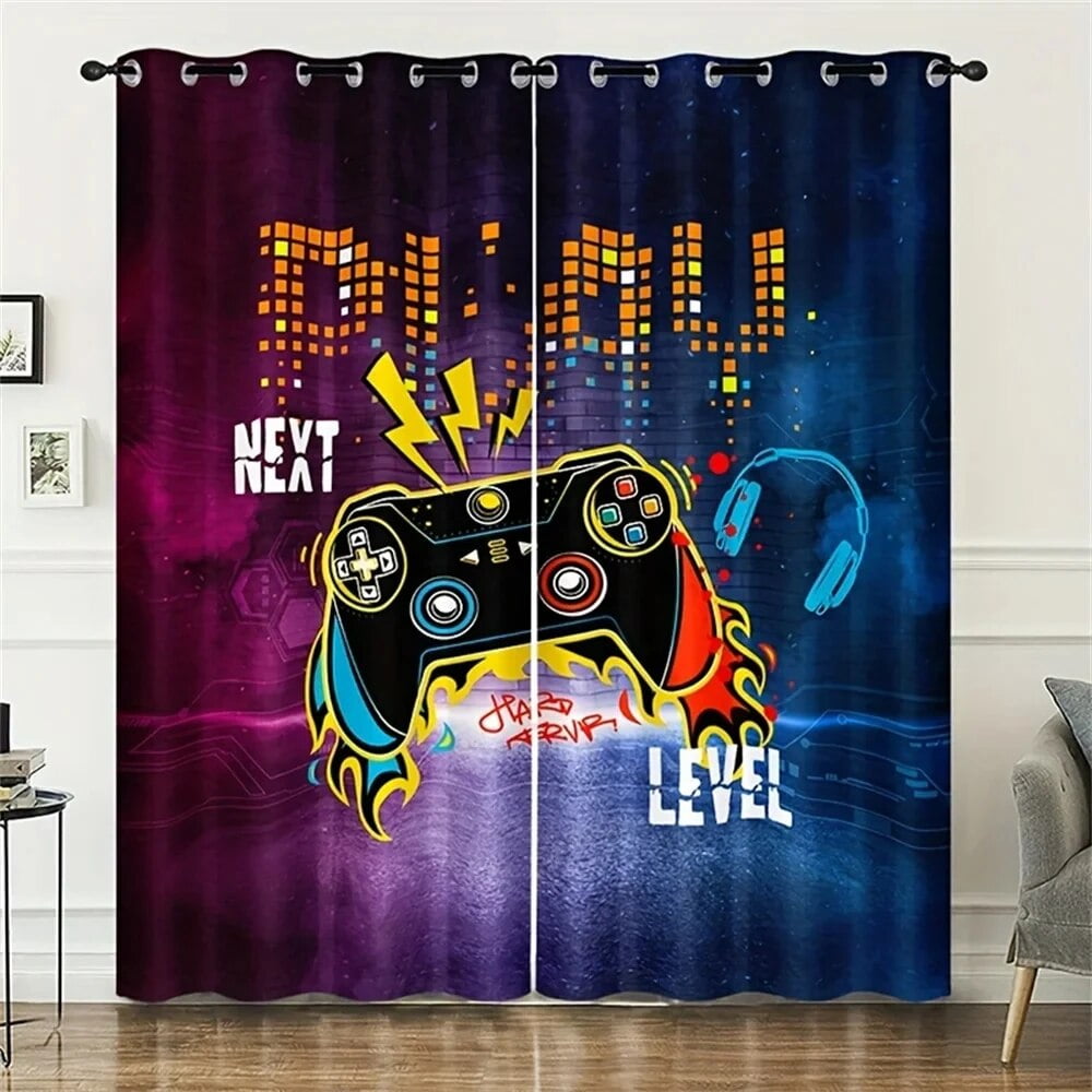 Funny Cool Gamepad Gamer Game Controller Boy Window Curtains Blinds for Living Room Kids Bedroom
