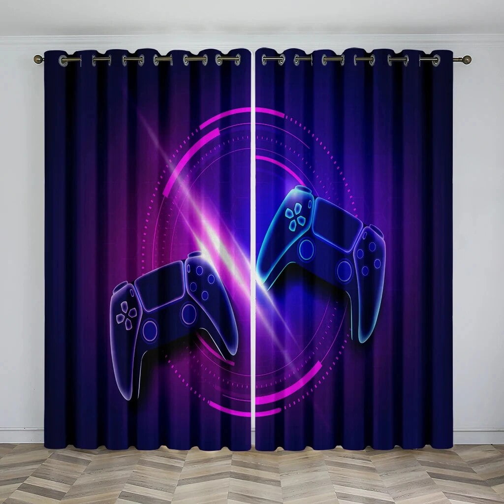 Funny Cool Gamepad Gamer Game Controller Boy Window Curtains Blinds for Living Room Kids Bedroom