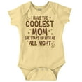 thumbnail image 1 of Funny Cool Moms Stay Up All Night Romper Boys or Girls Infant Baby Brisco Brands NB, 1 of 6