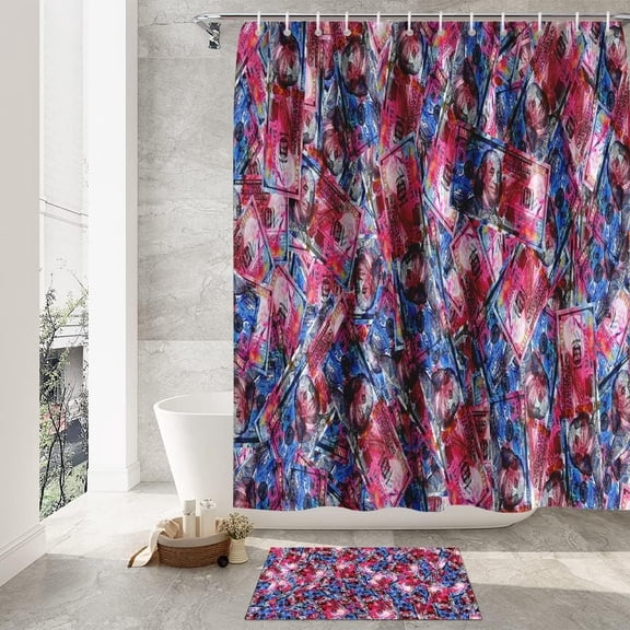 Funny Cool Money Shower Curtains set for Mens Bathroom Accessories Set Black Gold 100 Dollar Bills Non Slip Bathroom Rugs Toilet Lid Cover Money Bath Mat Money Curtains Bathroom Money Decor