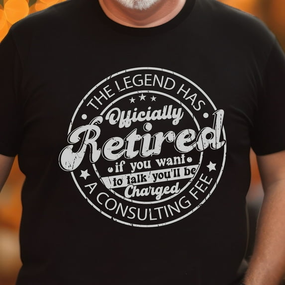 Funny Cool Retired Shirt, Retirement Party T-shirt, The Legend Has Retired You Will Be Charged A Fee Shirt, Retirement Gift for Coworker (Colors:Black; Sizes:XL;)