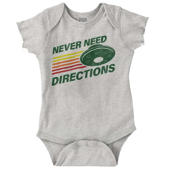 Funny Cool UFOs Space Alien Believers Romper Boys or Girls Infant Baby Brisco Brands 12M