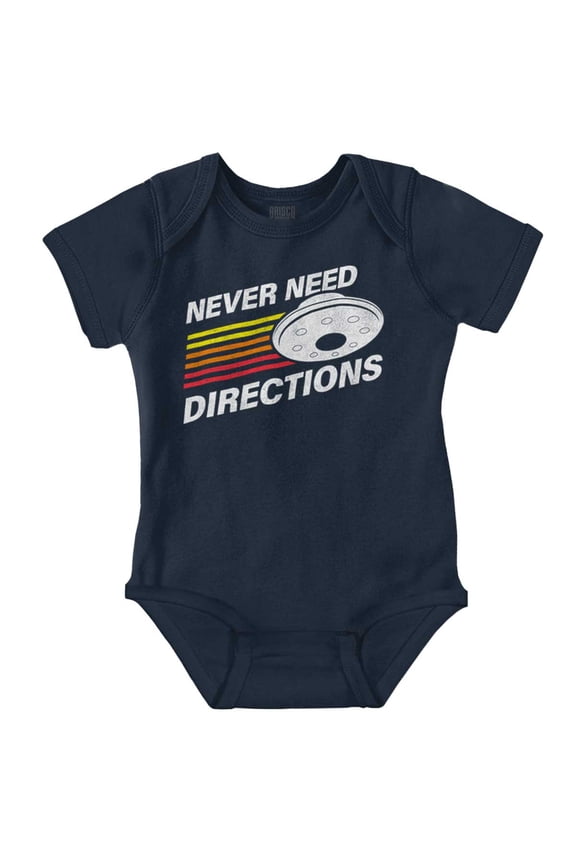 Funny Cool UFOs Space Alien Believers Romper Boys or Girls Infant Baby Brisco Brands NB