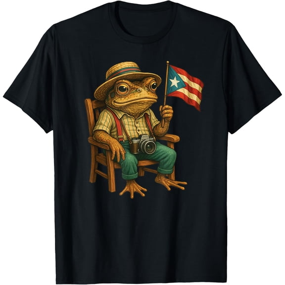 Funny Coqui Frog Puerto Rico Flag Taino Boricua Hispanic Mens T-Shirt