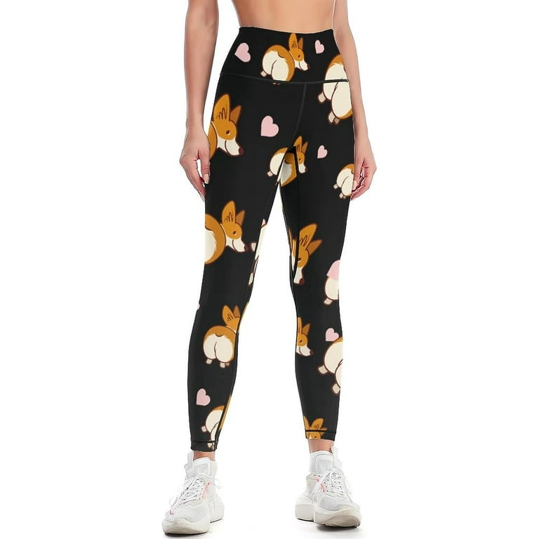Funny Corgi Butt Heart Women s Yoga Pants High Waist Tummy Control Leggings Sports Trousers Walmart