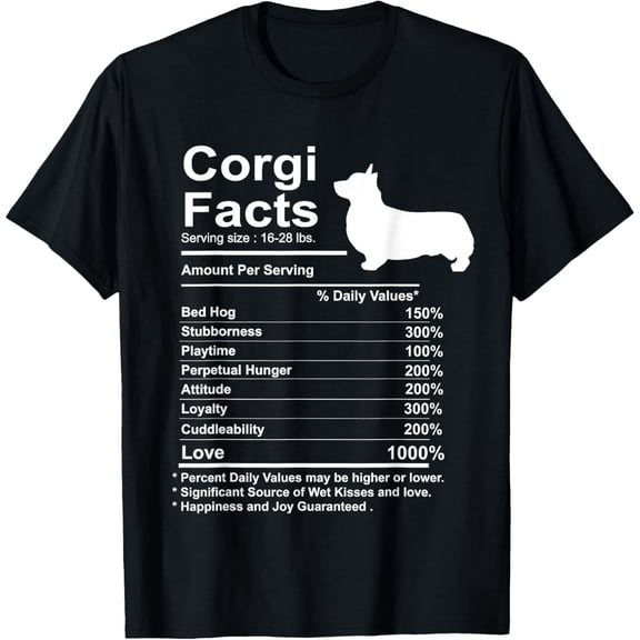Funny Corgi Facts Nutrition Gift Cardigan Pembroke T-Shirt