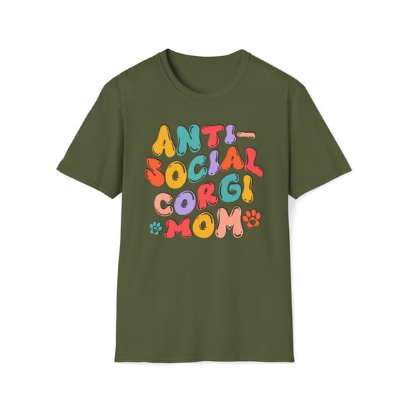 Funny Corgi, Gildan Unisex Shirt, Anti-Social Corgi Mom Graphic Tee, S-3XL
