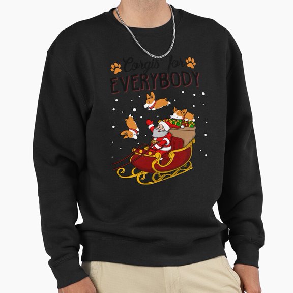 Funny Corgi Lover Funny Christmas Sweater Graphic Unisex Sweatshirt Retro Dog Art - Machine Washable G24988, Up to Size 5XL
