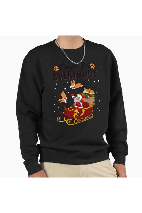 Funny Corgi Lover Funny Christmas Sweater Graphic Unisex Sweatshirt Retro Dog Art - Machine Washable G24988, Up to Size 5XL