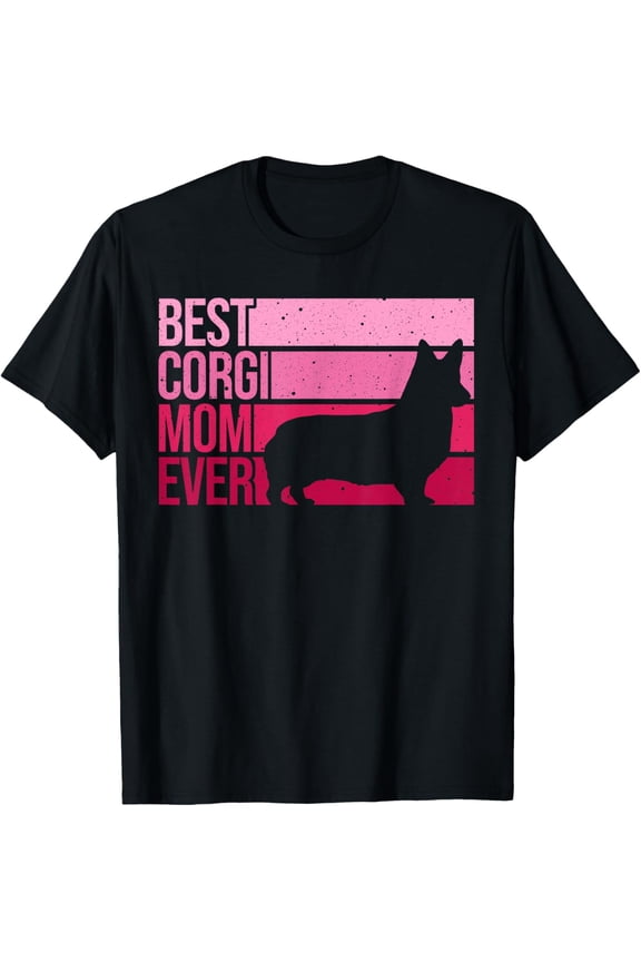 Funny Corgi Mom Art Women Girls Dog Pembroke Corgi Lovers T-Shirt men and women can wear, black, white, gifts