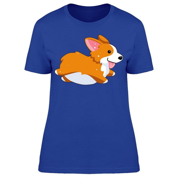 Funny Corgi Running Icon T-Shirt Women -Image by Shutterstock, Female Medium