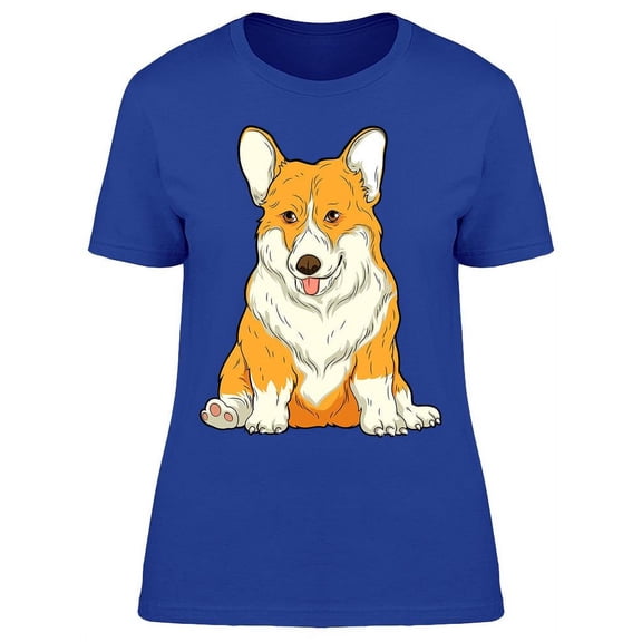 Funny Corgi Sitting T-Shirt Women -Image by Shutterstock, Female x-Large