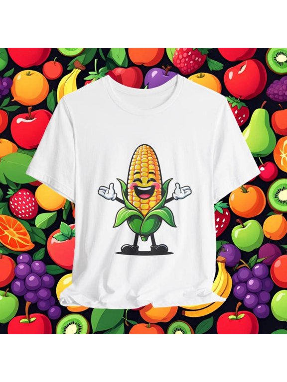 Funny Corn Graphic T-Shirt for Women, Graphic Tees, Corn Lover Gift, Casual Tops, Humor Shirt,Loose,cotton,white,S-5XL