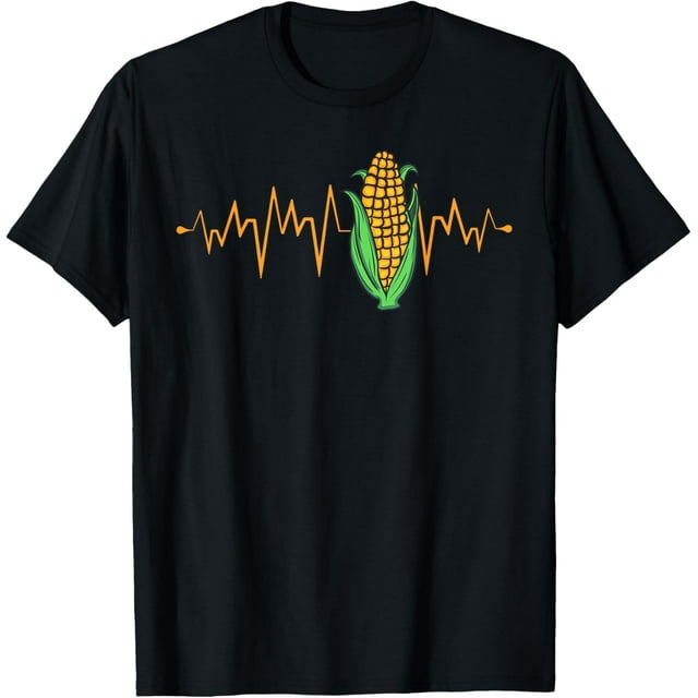 Funny Corn Heartbeat Corn On The Cob Farming EKG Men Women T-Shirt ...