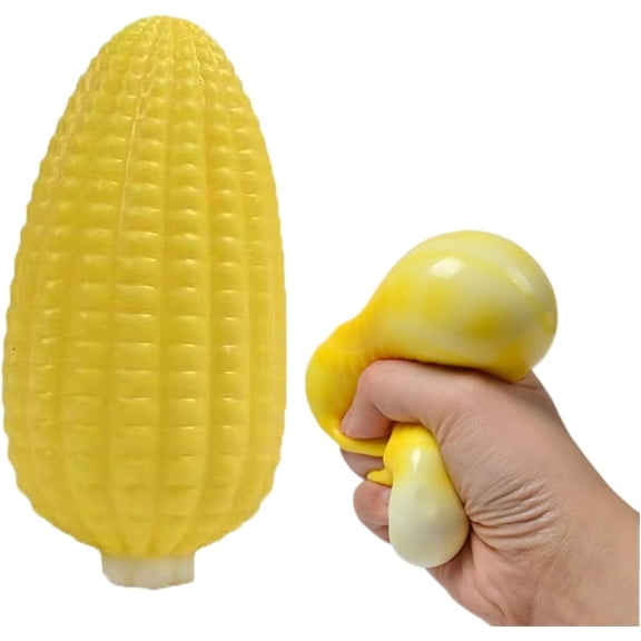 Funny Corn Squishy Stress Relief Toy, 2.76 Inch Soft TPR Squeeze Gag Gift for Adults, Anxiety Relief Novelty Fidget Desk Toy for Office Pranks Trick