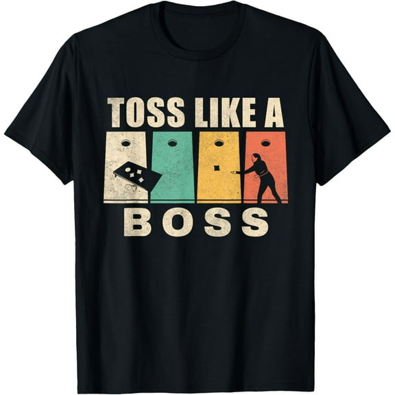 Funny Cornhole Shirt for Men Women Toss Like A Boss Dad T-Shirt