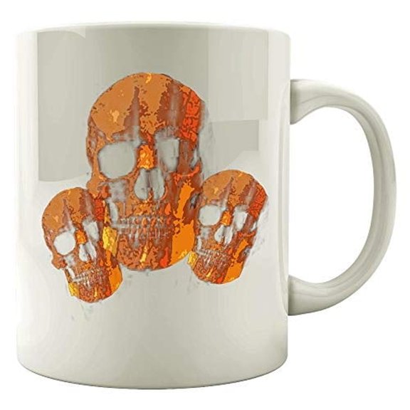 Skull Faces 11 oz Coffee Mug - Funny Cosplay White Ceramic Gift