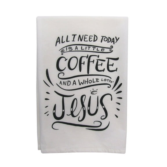 Funny Cotton Cloth Little Coffee Lotta Jesus Dish Dry Hand Towel Novelty Kitchen Decor Christian Home Gift