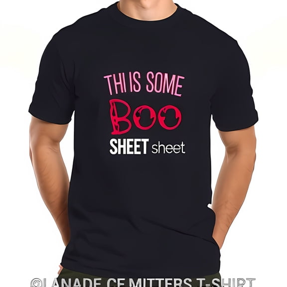 Funny Cotton Short Sleeve T-Shirt - " THIS IS SOME BOO SHEET " Playful Graphic Design Whimsical Typography Perfect for Halloween and Casual Wear