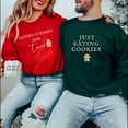 thumbnail image 1 of Funny Couple Christmas Pregnancy Announcement Sweatshirt,Eating For Two Christmas Pregnancy Reveal Sweater, 1 of 4