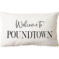 thumbnail image 1 of Funny Couple Themed Pillowcase Decorations for Home Wedding Room, Welcome to Poundtown Throw Pillow Cover 12x20, Wedding, Inappropriate Adult Gifts, 1 of 3