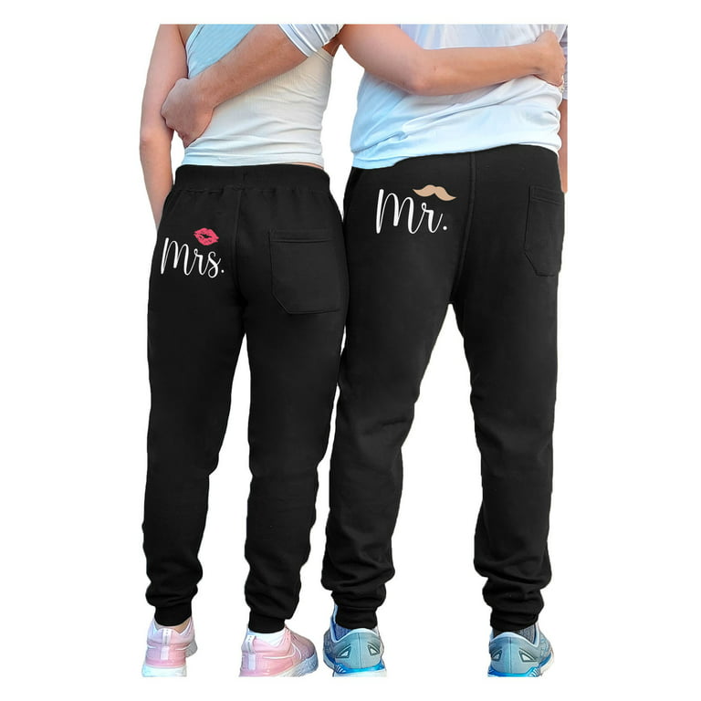 Funny Couples Sweatpants His and Hers Valentines Day Matching Couples  Jogger Set King Joggers Black Large