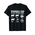 thumbnail image 1 of Funny Cow 6 Things I Do In My Spare Time Cows T-Shirt, 1 of 5