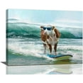 thumbnail image 1 of Funny Cow Bathroom Decor Wall Art Ocean Surfing Pictures Wall Decor Canvas Prints Painting Decorations Framed Artwork for Bathroom Living Room Bedroom 16"x12", 1 of 6