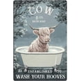 thumbnail image 1 of Funny Cow Decor, Wash Your Hooves Metal Tin Sign, Metal Bathtub Bathroom Decoration, Cow Gifts for Cow Lovers, Antique Farm Animal Pictures, Funny Cow Bathroom Decor 5.5x8 Inch, 1 of 7