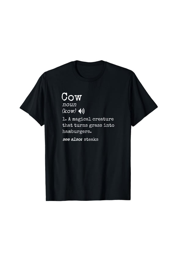 Funny Cow Definition Grilling Beef Steak Lover T-Shirt for Hamburger Enthusiasts